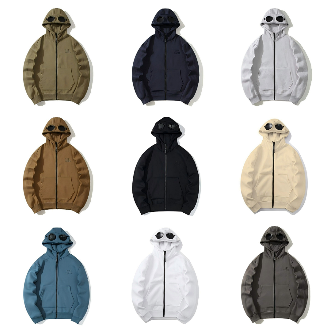 Christian Louboutin C,P New Couple's Hoodie With Round Lenses And Zipper