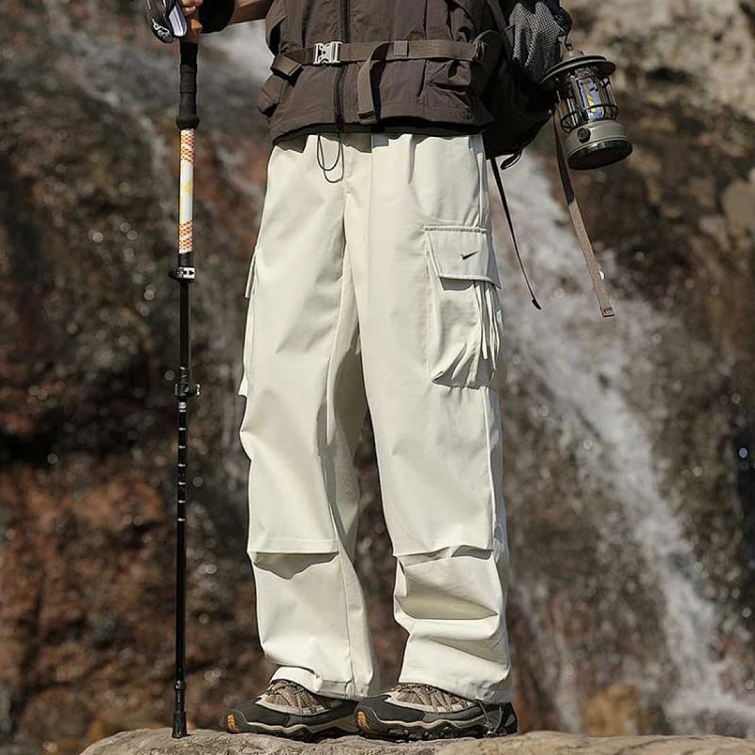 Christian Louboutin NI.KE Hiking Pants, For Both Men And Women, Loose Solid-Colored Straight-Fit Work - Image 8