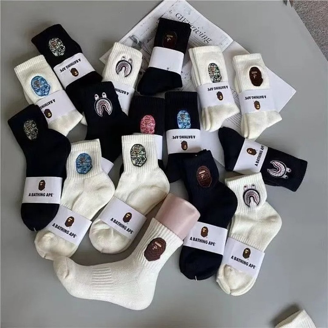 Other B.A.P.E Embroidered-Label Cotton Mid-Barrel Heavy Fashion Sports Stockings - Image 9