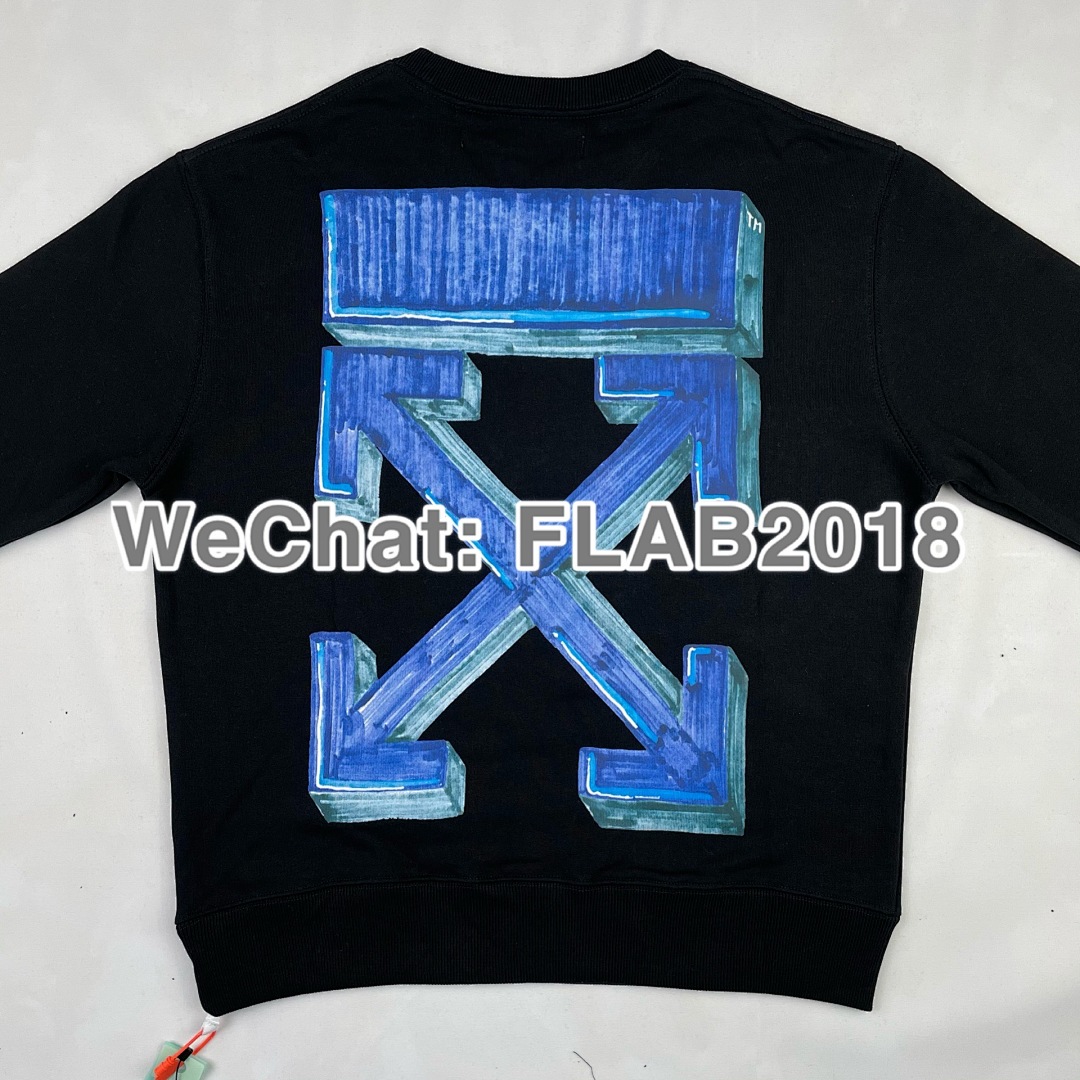 Off-White BLUE ARROWS CREWNECK 20FW BLACK (SIZE M XL IN STOCK) - Image 16