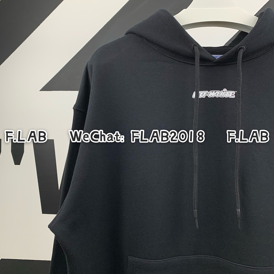 Off-White BLUE ARROWS HOODIE 20FW BLACK (SIZE S XL IN STOCK) - Image 8
