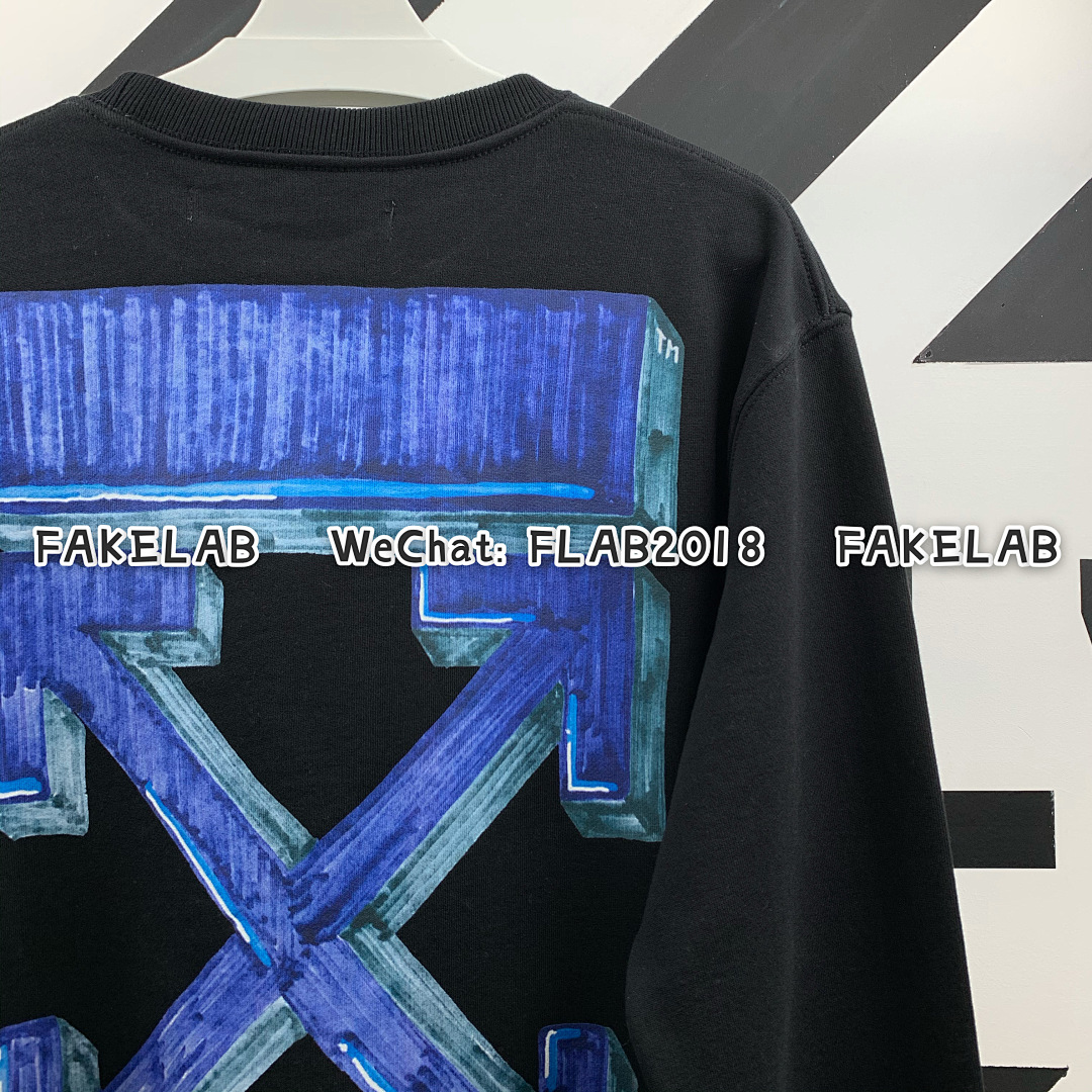 Off-White BLUE ARROWS CREWNECK 20FW BLACK (SIZE M XL IN STOCK) - Image 12
