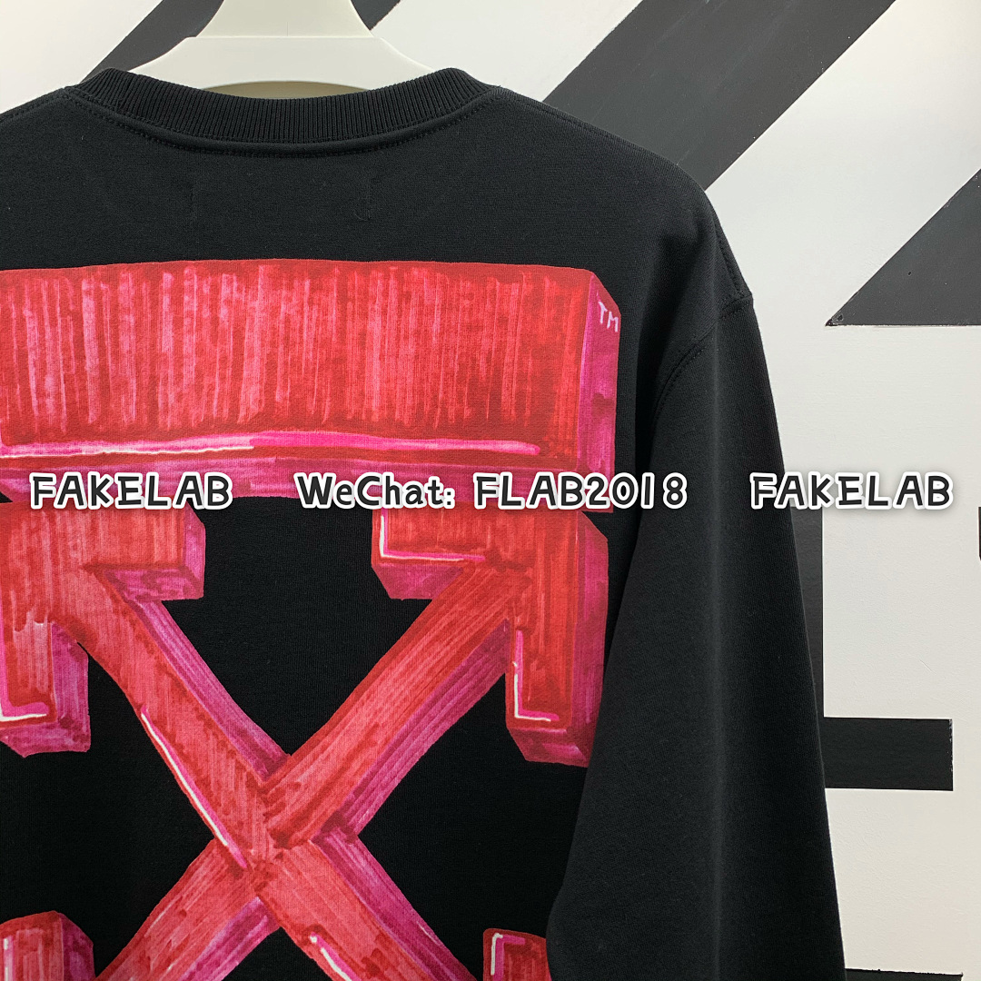 Off-White PINK ARROWS CREWNECK 20FW BLACK (ALL SIZE IN STOCK) - Image 12
