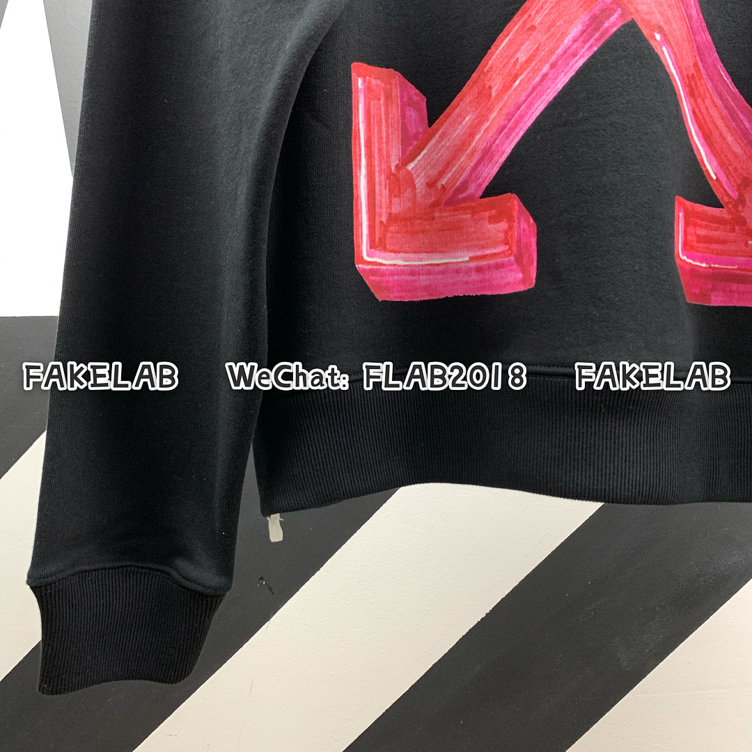 Off-White PINK ARROWS CREWNECK 20FW BLACK (ALL SIZE IN STOCK) - Image 13