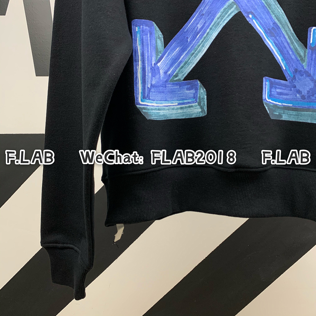 Off-White BLUE ARROWS HOODIE 20FW BLACK (SIZE S XL IN STOCK) - Image 14