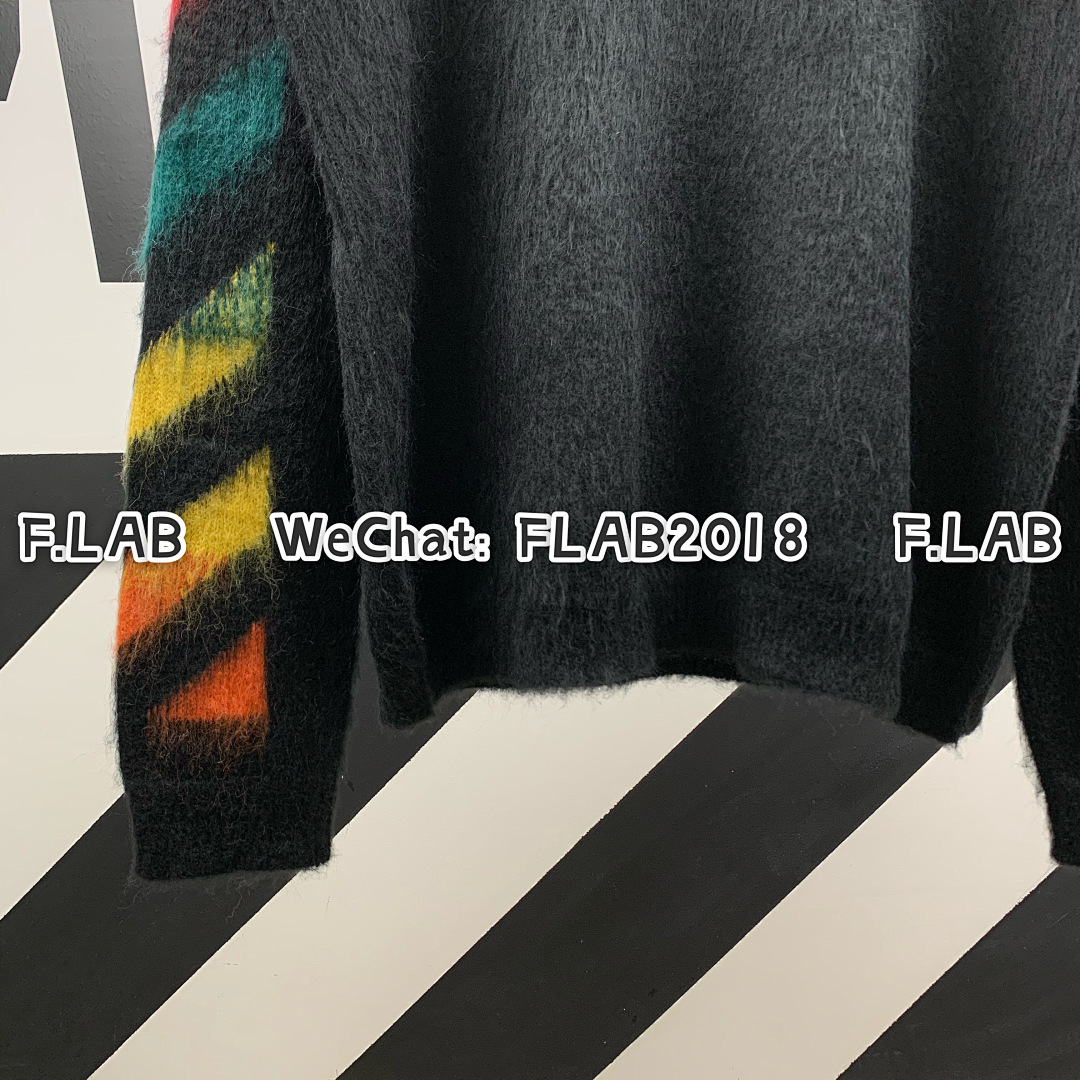 Unbranded DIAG BRUSHED KNITWEAR 20FW BLACK/RED/ORANGE (ONLY SIZE XS IN STOCK) - Image 8