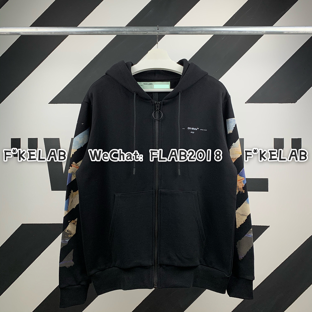Unbranded DIAG MULTICOLOR ZIPPED HOODIE 19SS BLACK (ALL SIZE IN STOCK) - Image 5