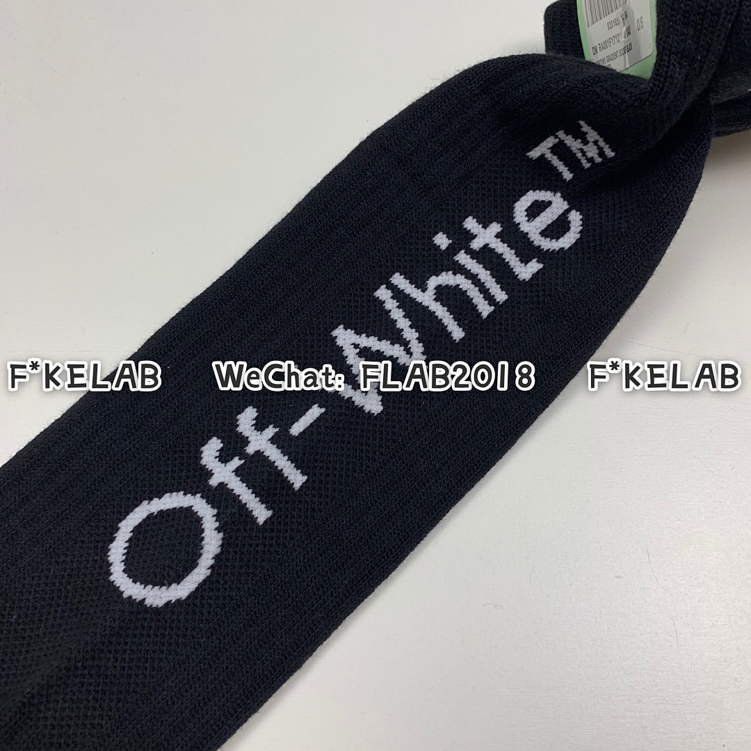 Unbranded OW SOCKS 19SS BLACK WHITE/ - Image 14