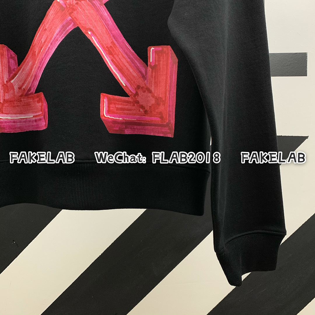 Off-White PINK ARROWS CREWNECK 20FW BLACK (ALL SIZE IN STOCK) - Image 14