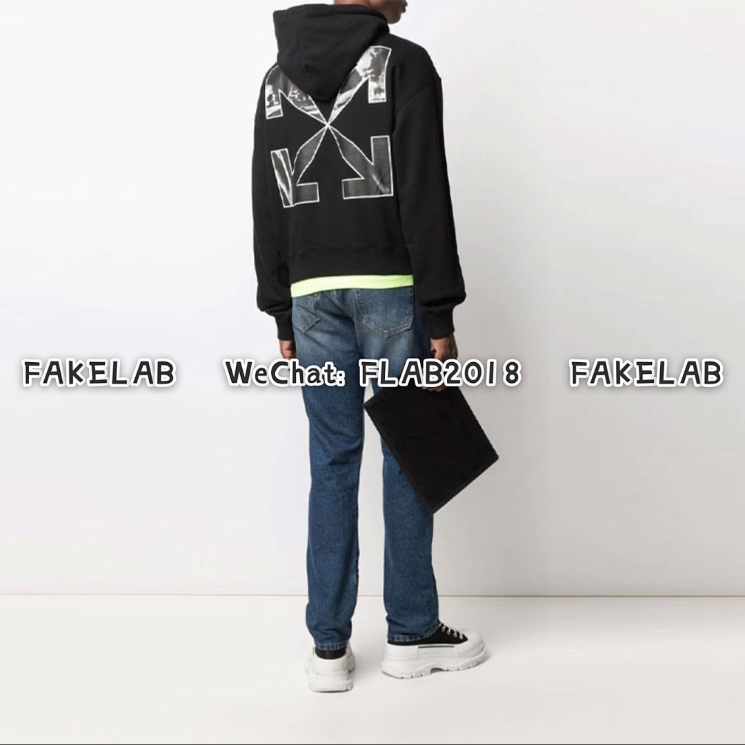 Off-White CARAVAGGIO ARROWS HOODIE 21FW BLACK (ALL SIZE IN STOCK) - Image 8