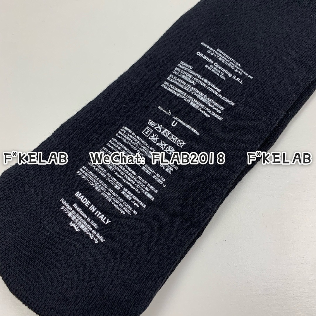Unbranded OW SOCKS 19SS BLACK WHITE/ - Image 12
