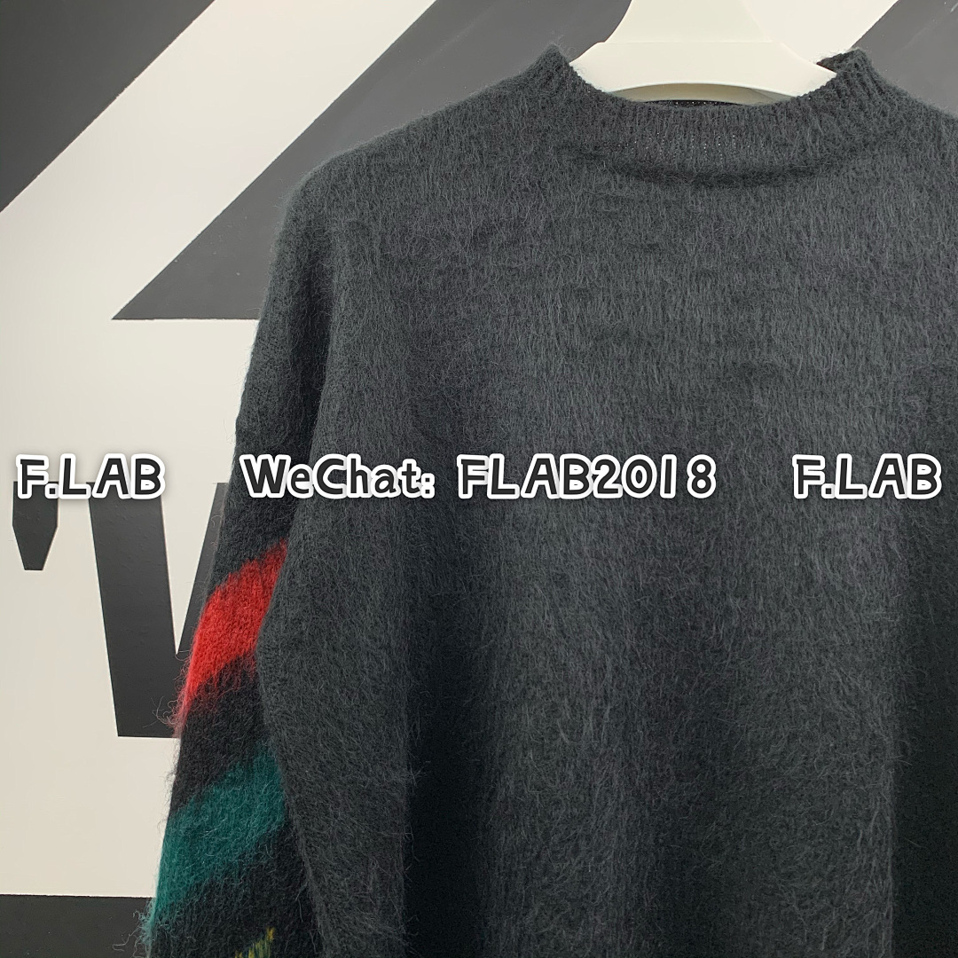 Unbranded DIAG BRUSHED KNITWEAR 20FW BLACK/RED/ORANGE (ONLY SIZE XS IN STOCK) - Image 6