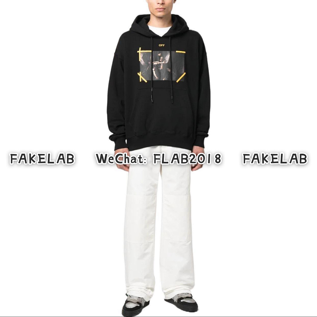 Off-White CARAVAGGIO ARROWS HOODIE 22FW BLACK (ALL SIZE IN STOCK) - Image 6