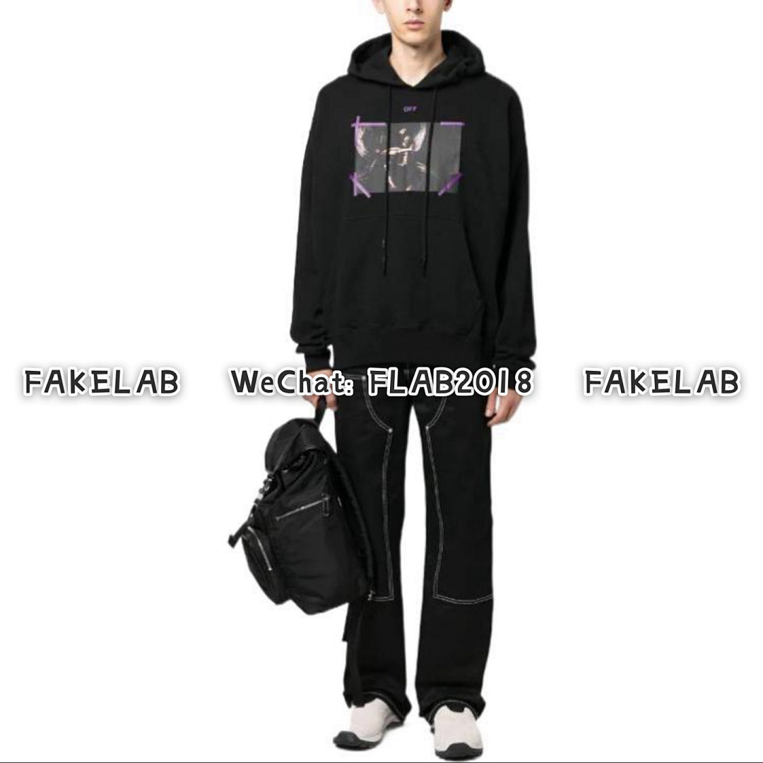 Off-White CARAVAGGIO ARROWS HOODIE 23SS BLACK (ALL SIZE IN STOCK) - Image 6