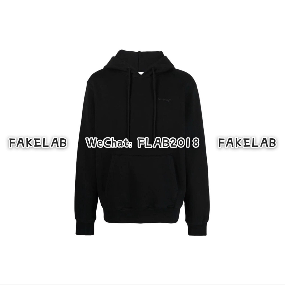 Unbranded DOUBLE DIAG-STRIPE HOODIE 22SS BLACK (ALL SIZE IN STOCK) - Image 8