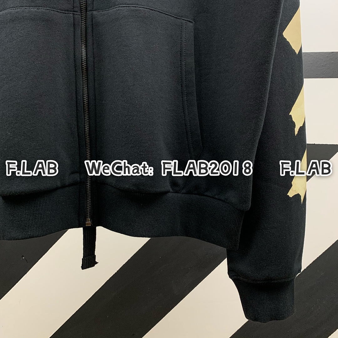Off-White TAPE ARROWS ZIP HOODIE 20SS BLACK (ALL SIZE IN STOCK) - Image 11