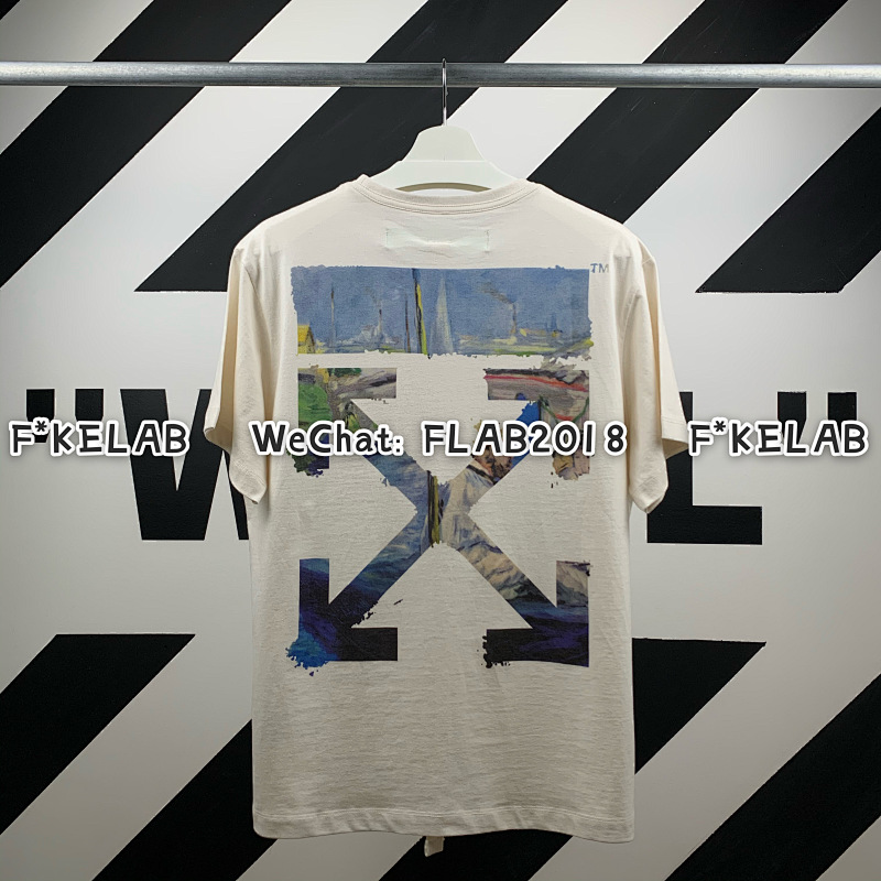 Unbranded DIAG MULTICOLOR T-SHIRT 19SS WHITE (ALL SIZE IN STOCK)