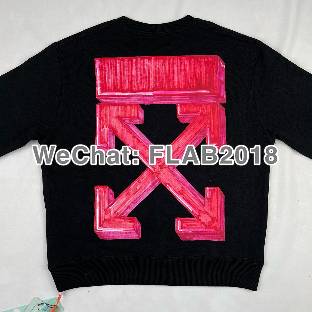 Off-White PINK ARROWS CREWNECK 20FW BLACK (ALL SIZE IN STOCK) - Image 16