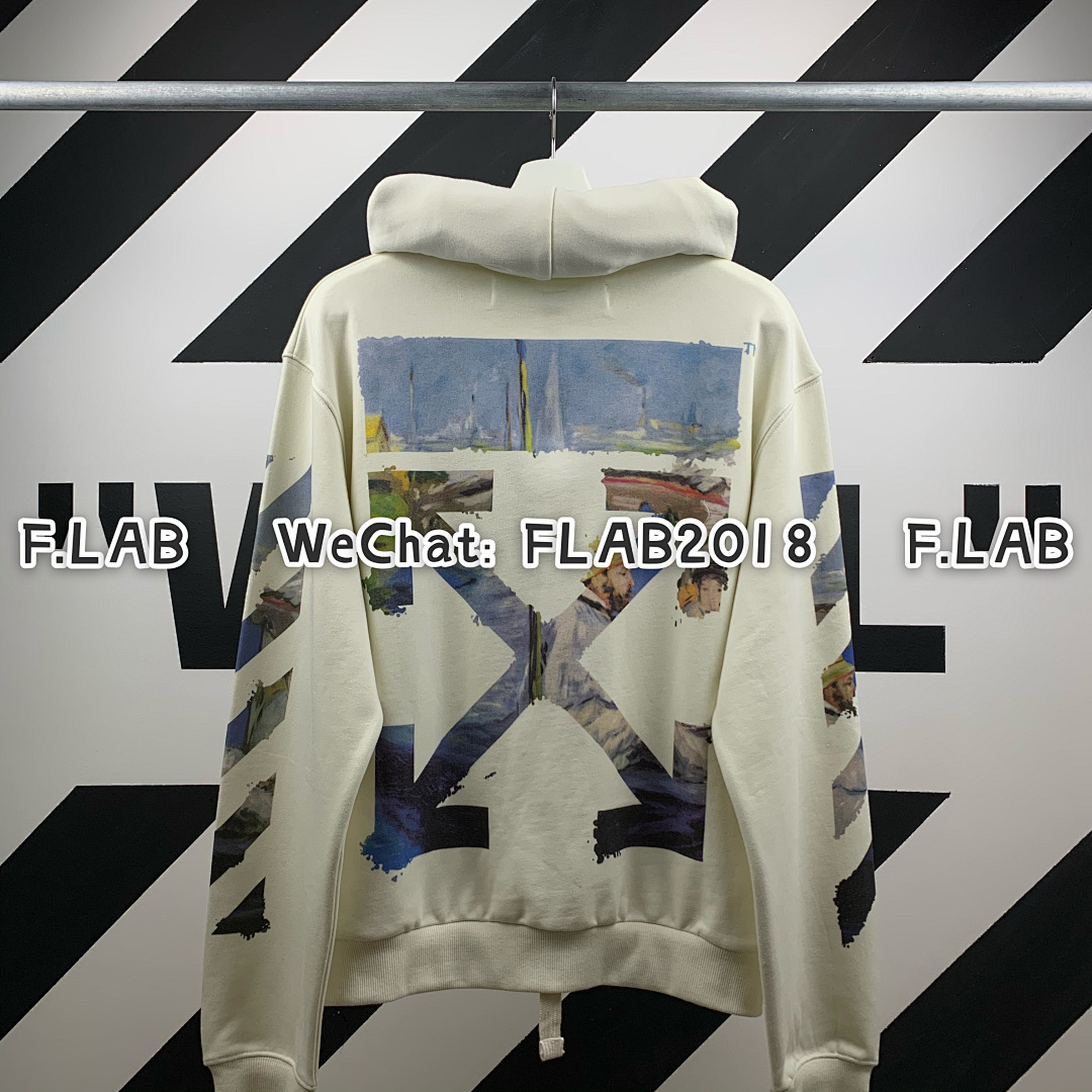Unbranded DIAG MULTICOLOR ZIP HOODIE 19SS WHITE (ALL SIZE IN STOCK) - Image 6