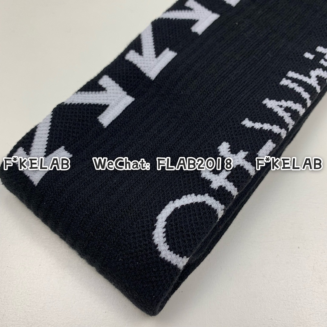 Unbranded OW SOCKS 19SS BLACK WHITE/ - Image 9