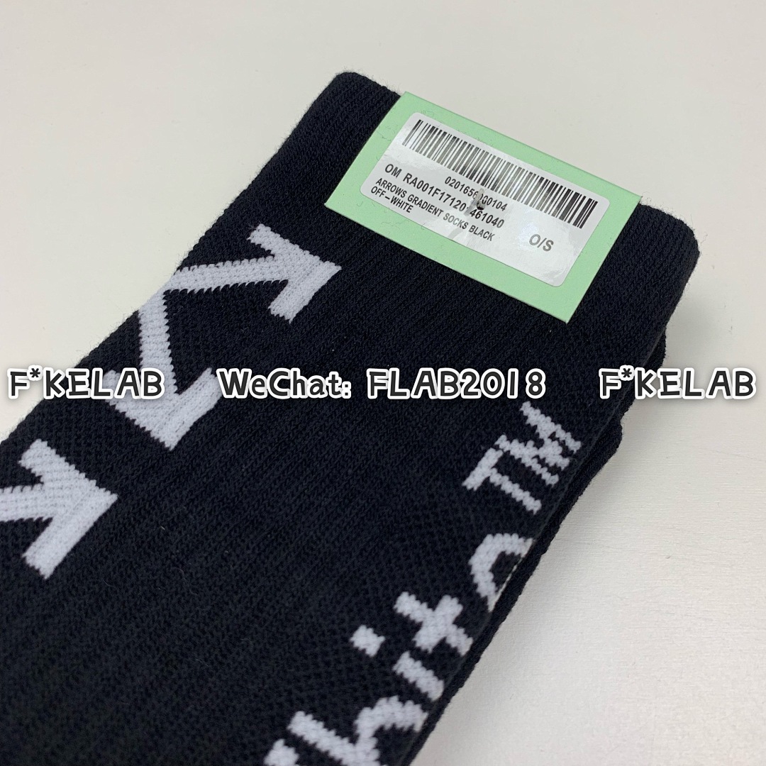 Unbranded OW SOCKS 19SS BLACK WHITE/ - Image 10