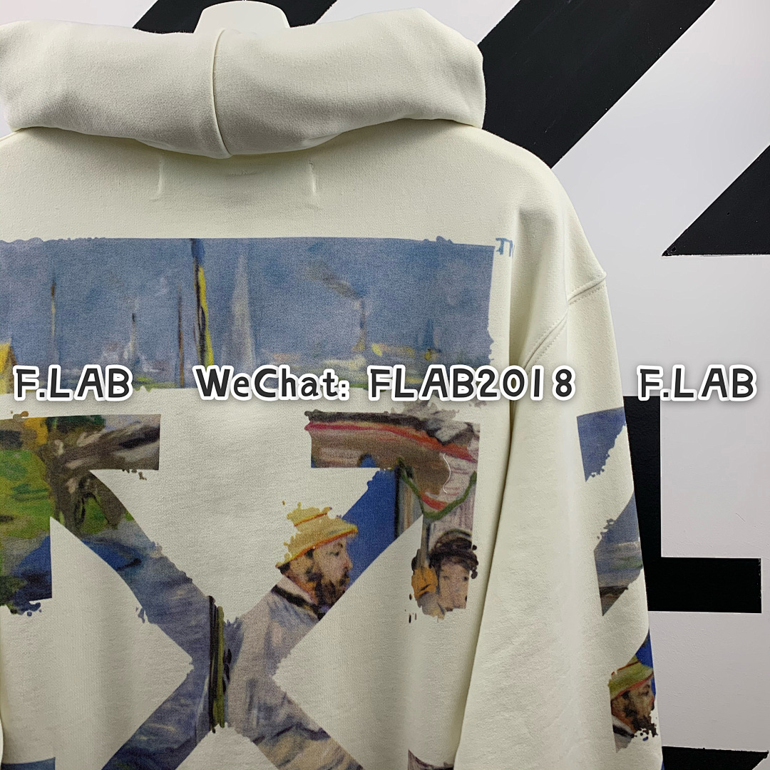 Unbranded DIAG MULTICOLOR ZIP HOODIE 19SS WHITE (ALL SIZE IN STOCK) - Image 12