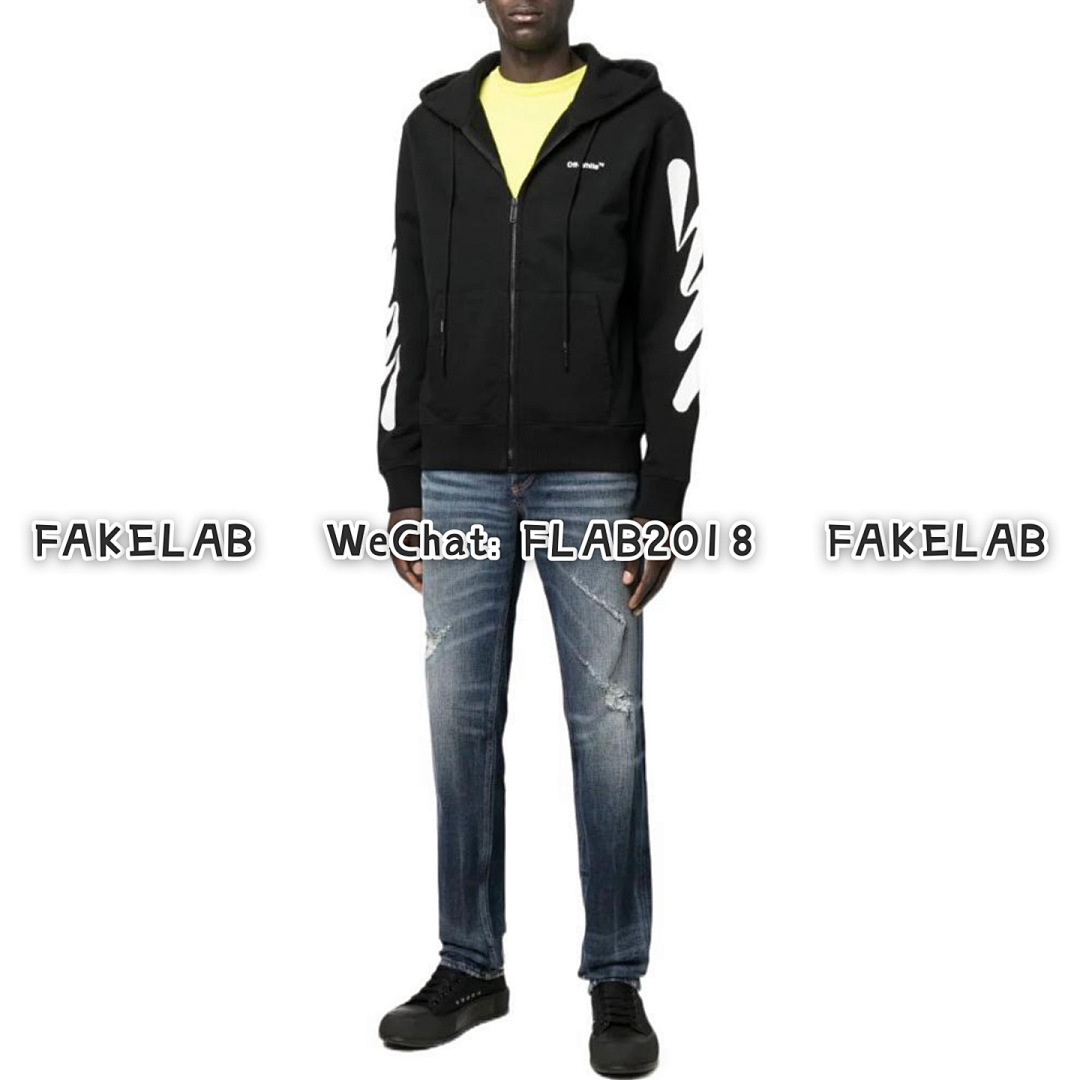 Unbranded WAVE DIAG-STRIPE ZIP HOODIE 22SS BLACK (ALL SIZE IN STOCK) - Image 8