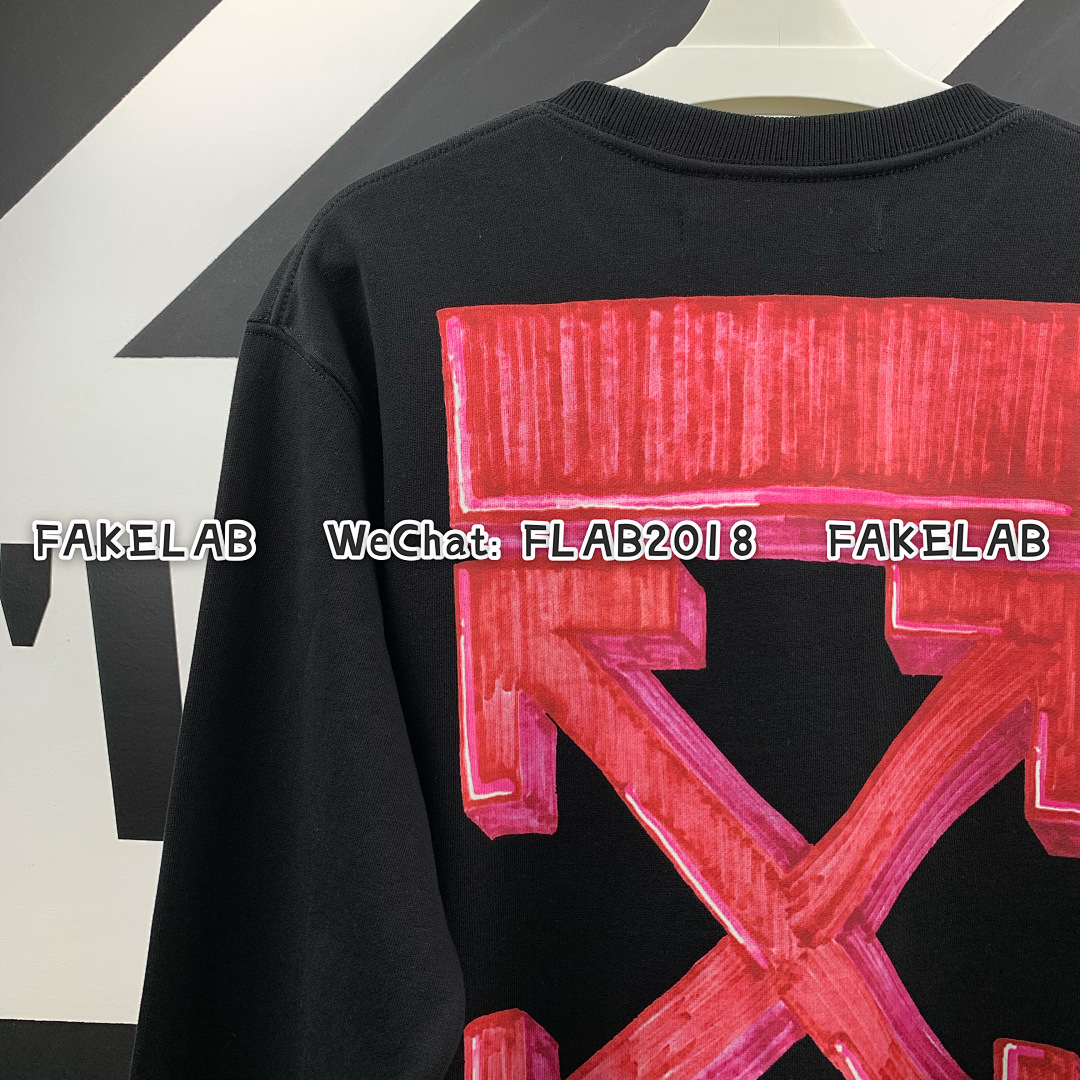 Off-White PINK ARROWS CREWNECK 20FW BLACK (ALL SIZE IN STOCK) - Image 11