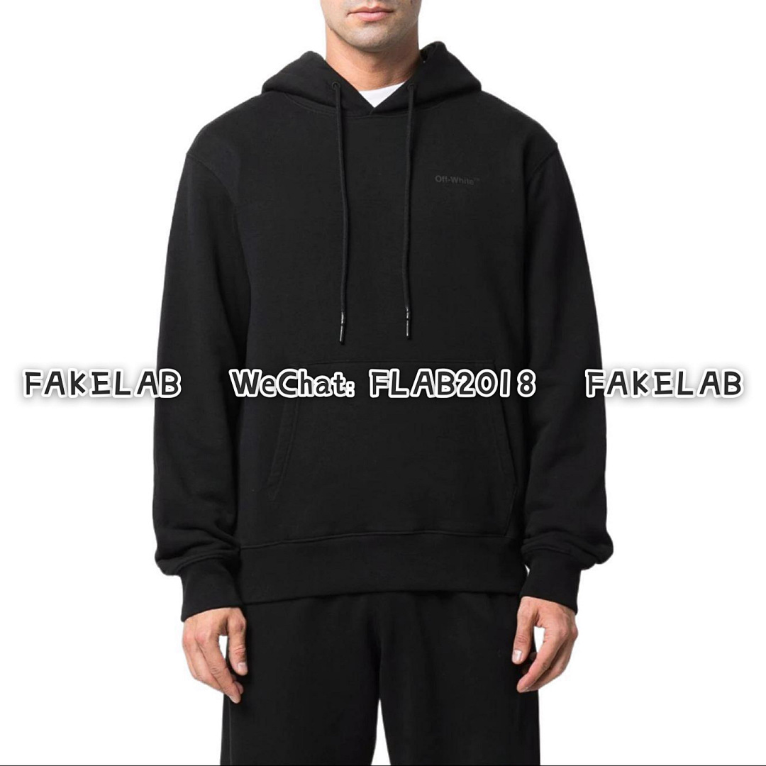 Unbranded DOUBLE DIAG-STRIPE HOODIE 22SS BLACK (ALL SIZE IN STOCK) - Image 6