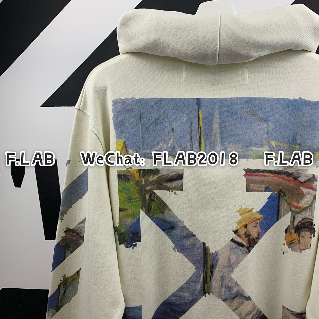 Unbranded DIAG MULTICOLOR ZIP HOODIE 19SS WHITE (ALL SIZE IN STOCK) - Image 11