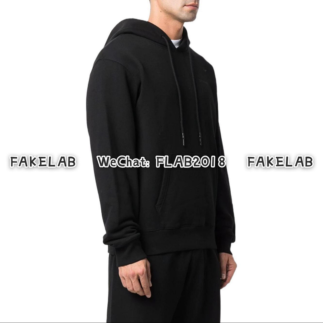 Unbranded DOUBLE DIAG-STRIPE HOODIE 22SS BLACK (ALL SIZE IN STOCK) - Image 7