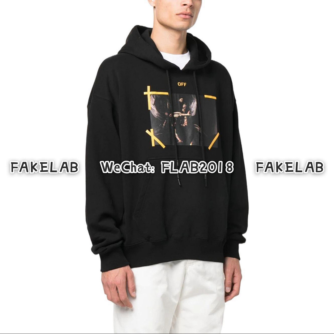 Off-White CARAVAGGIO ARROWS HOODIE 22FW BLACK (ALL SIZE IN STOCK) - Image 7