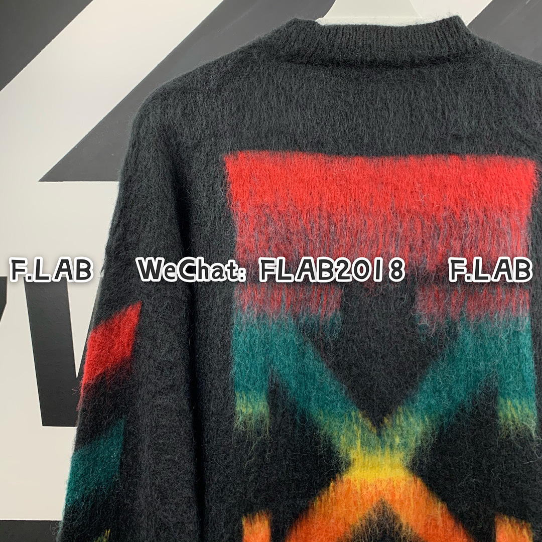 Unbranded DIAG BRUSHED KNITWEAR 20FW BLACK/RED/ORANGE (ONLY SIZE XS IN STOCK) - Image 10