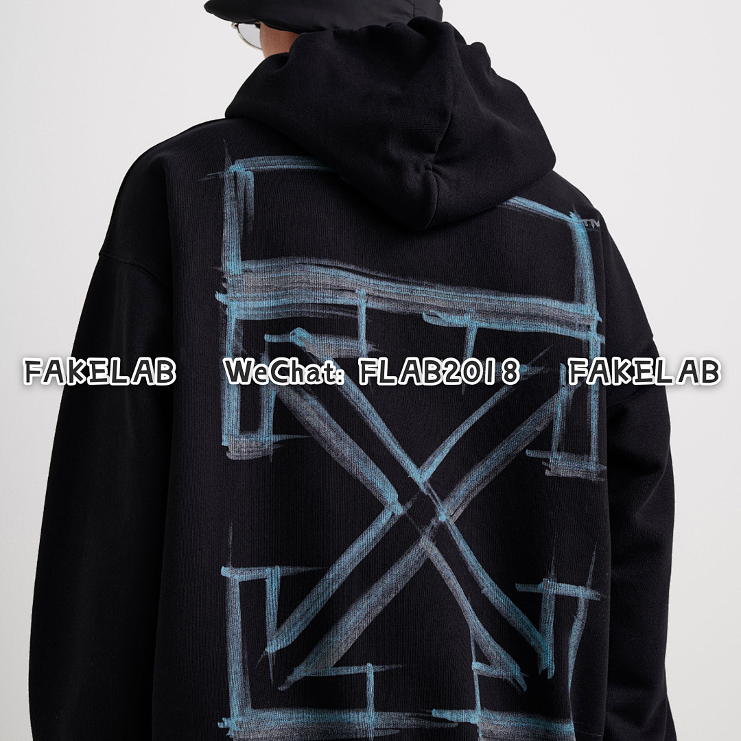 Unbranded BLUE SPRAY HOODIE 21FW BLACK (SIZE XS S M IN STOCK)