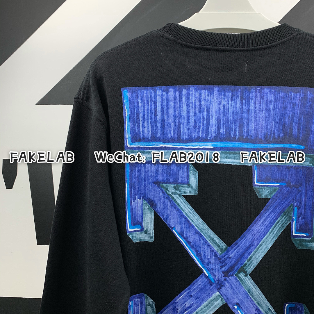 Off-White BLUE ARROWS CREWNECK 20FW BLACK (SIZE M XL IN STOCK) - Image 11