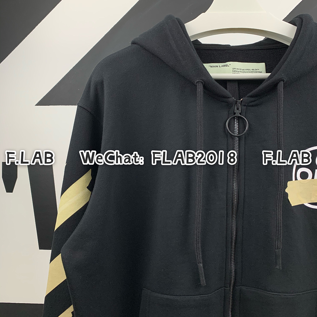Off-White TAPE ARROWS ZIP HOODIE 20SS BLACK (ALL SIZE IN STOCK) - Image 8