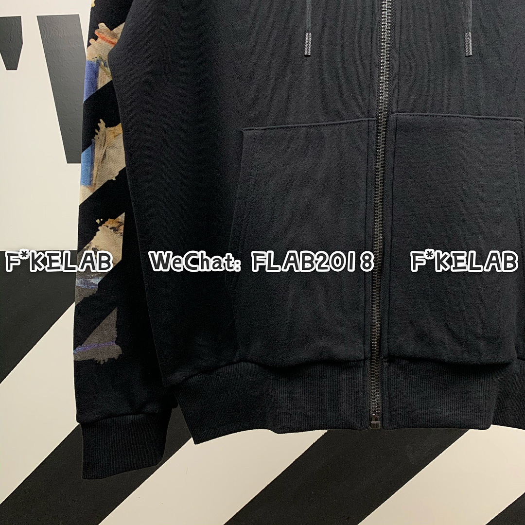 Unbranded DIAG MULTICOLOR ZIPPED HOODIE 19SS BLACK (ALL SIZE IN STOCK) - Image 9