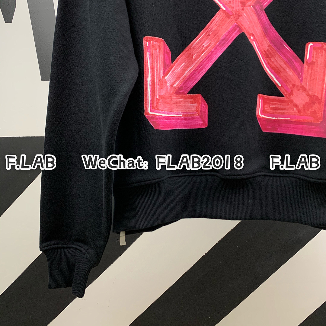 Off-White PINK ARROWS HOODIE 20FW BLACK (SIZE M L XL IN STOCK) - Image 14