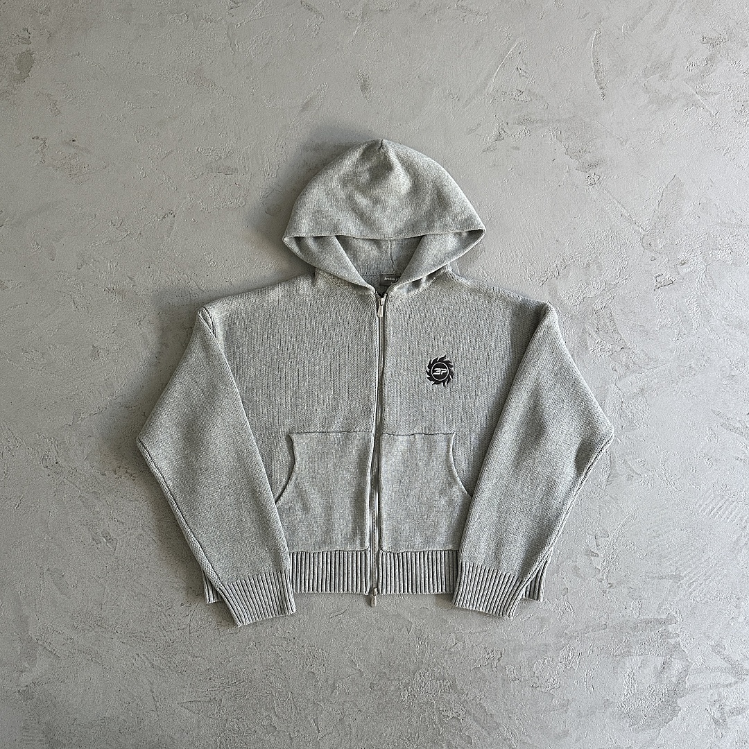 Other 99¥ Bpm Knit Zip Up Hoodie -Grey
