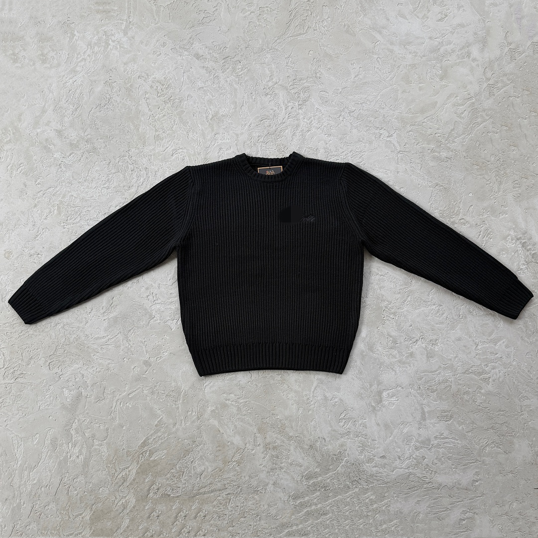 Other 185¥ Crochet Applique Knit Crew (Triple Black) - Image 11