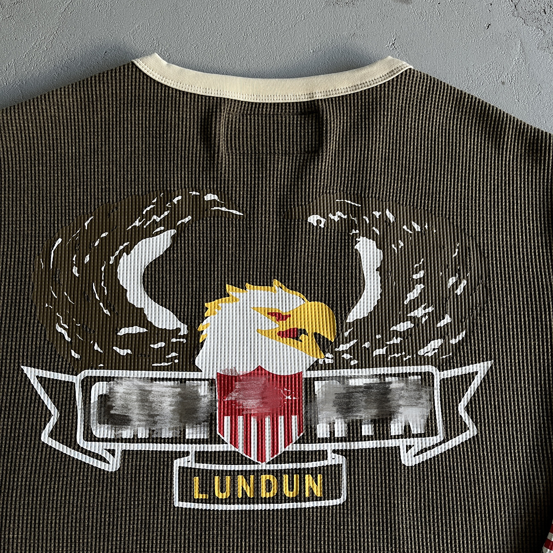 Other 59¥ Cold Eagle Print Waffle Long-Sleeve - Image 10