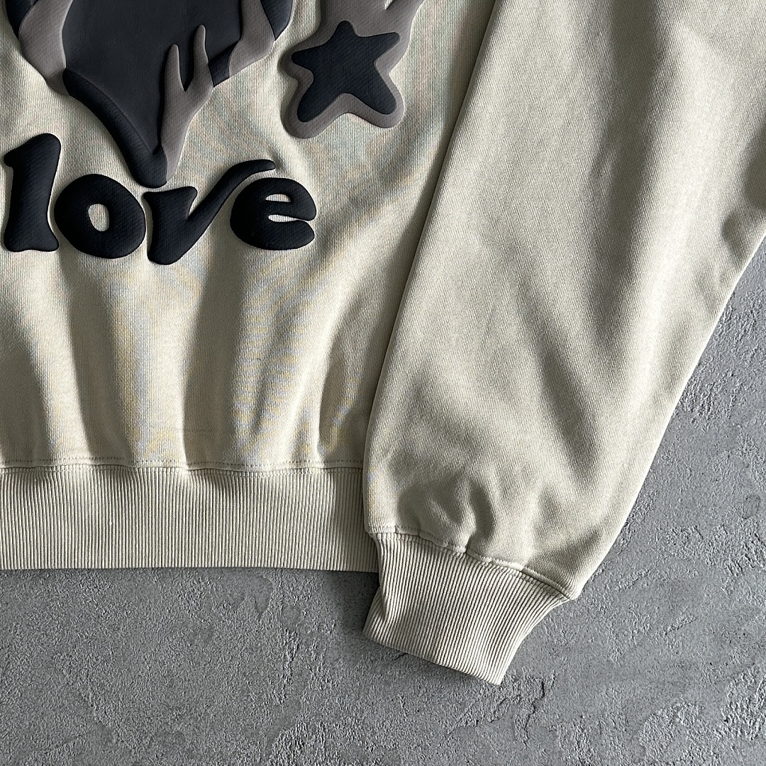 Other 80¥ Heartless Love Hoodie-Bone (White) - Image 11