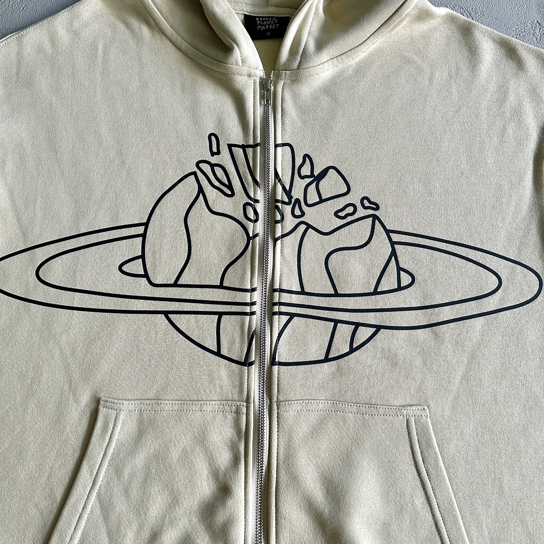 Other 60¥ Planet Zip Up Hoodie-Apricot - Image 5