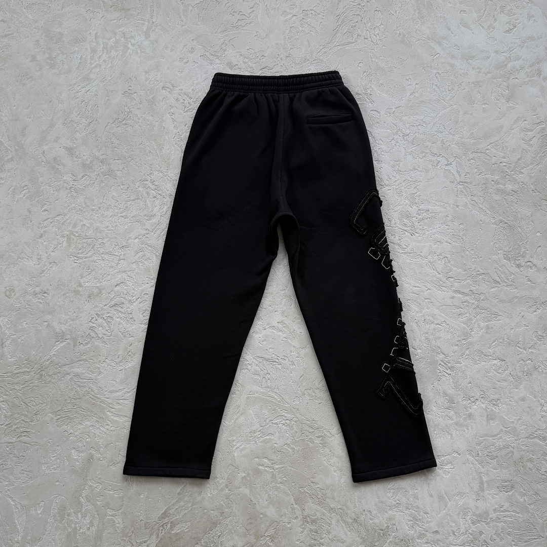 Other 185¥LUNDUN STITCH OPEN HEM SWEATPANT -Triple (Black) - Image 4