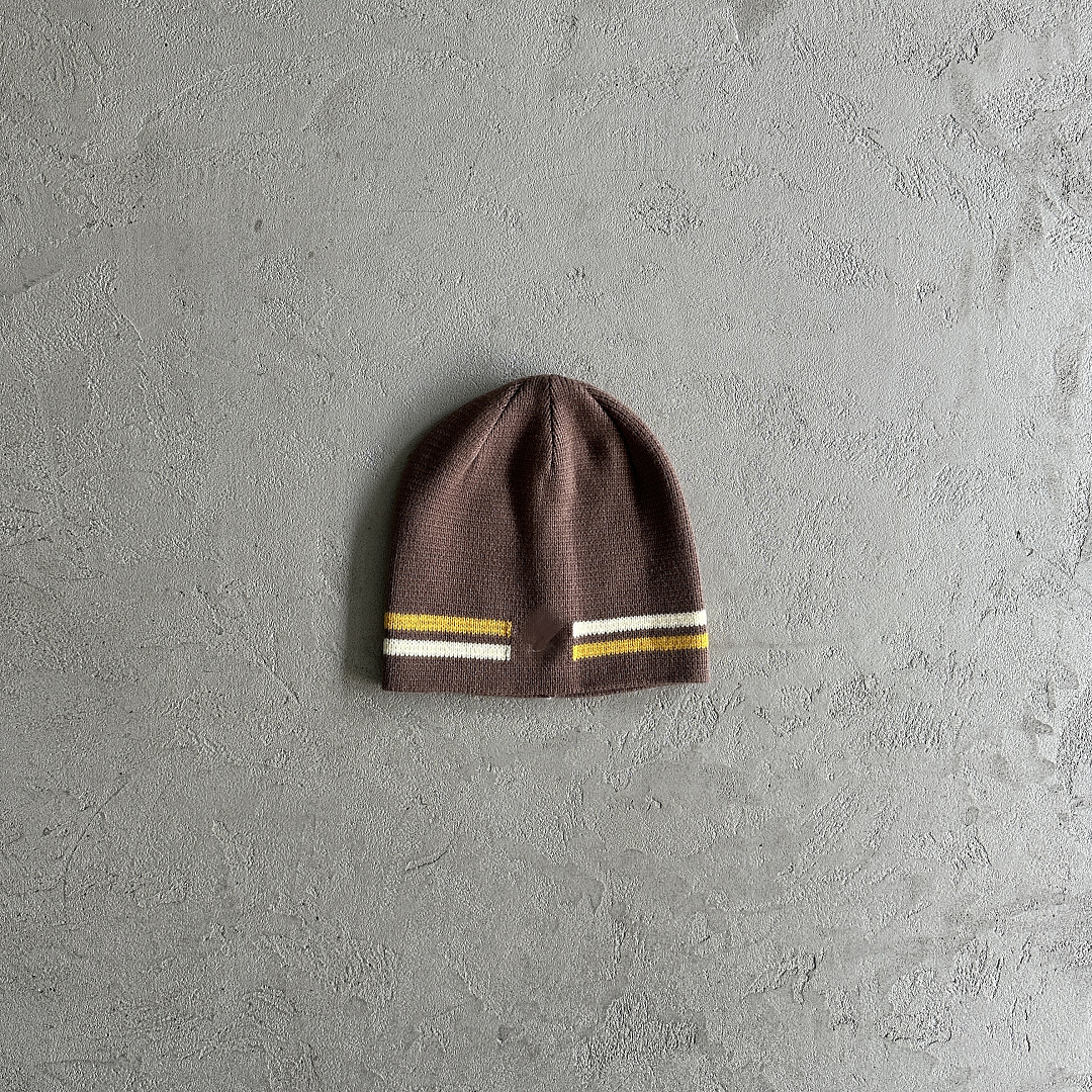 Other 39¥ Knit Stripe Beanie -Brown