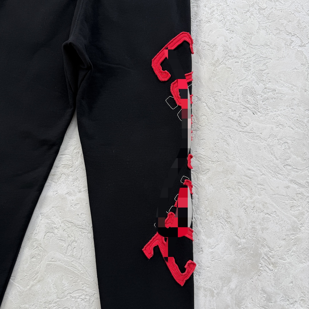 Other 185¥LUNDUN STITCH OPEN HEM SWEATPANT-Black And (Red) - Image 8