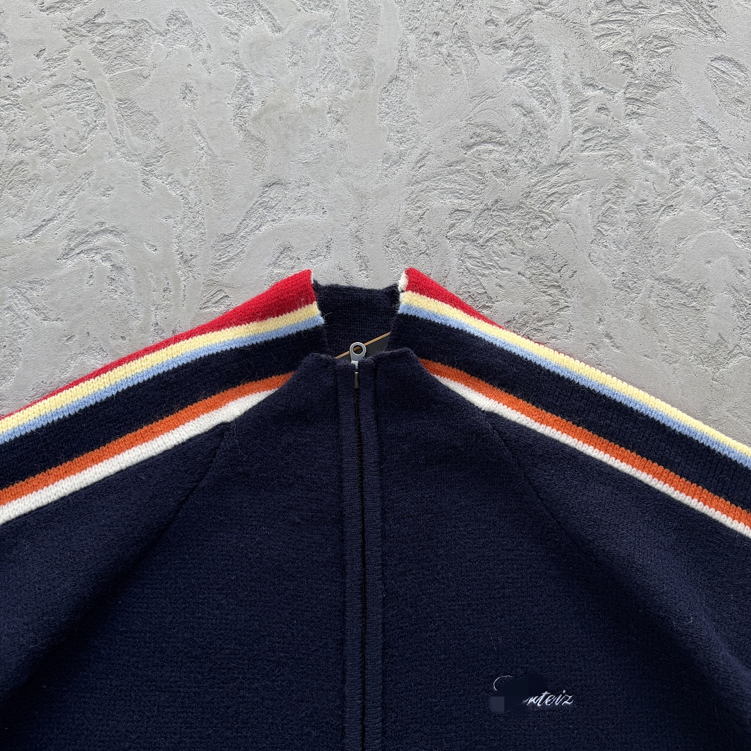 Other 99¥ MULTI STRIPE KNIT ZIP UP ([NAVY]) - Image 9
