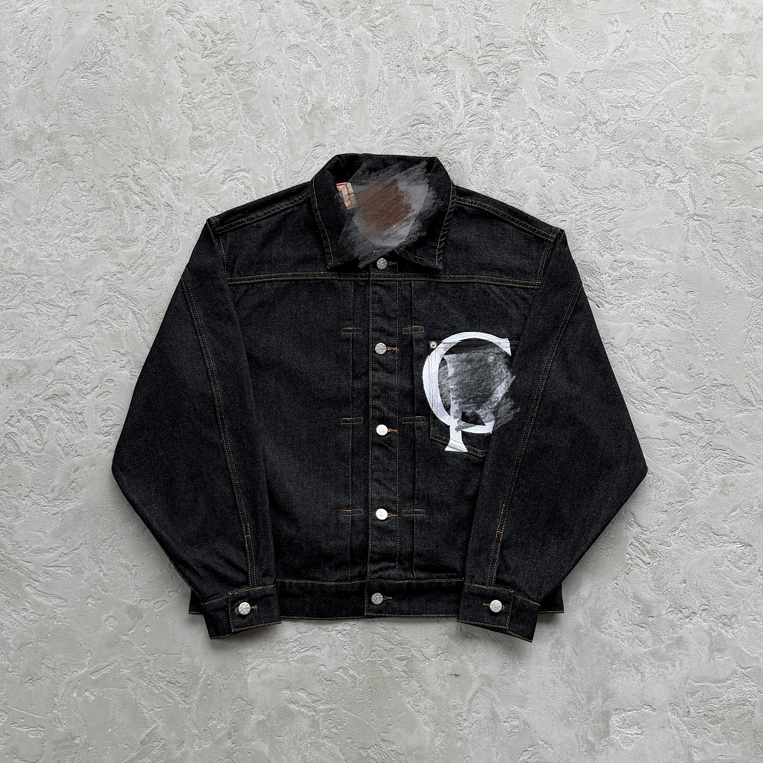 Other 265¥Crest Chainstitch Denim Jacket -Washed (Black), photo 1