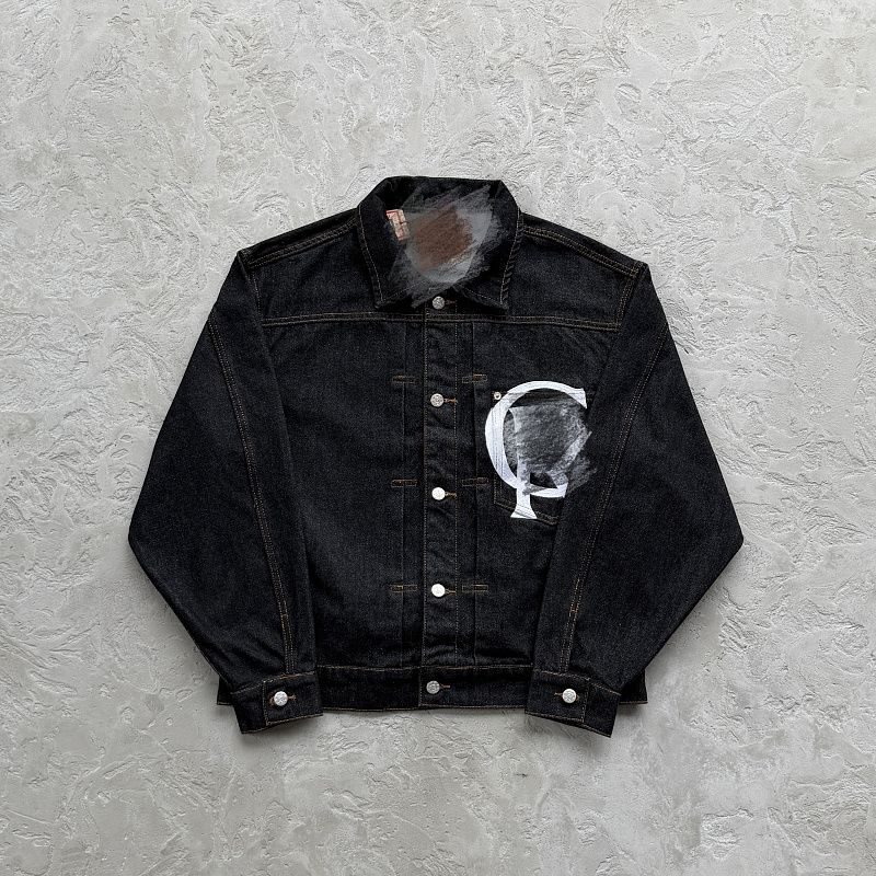 Other 265¥Crest Chainstitch Denim Jacket -Washed (Black), photo 1