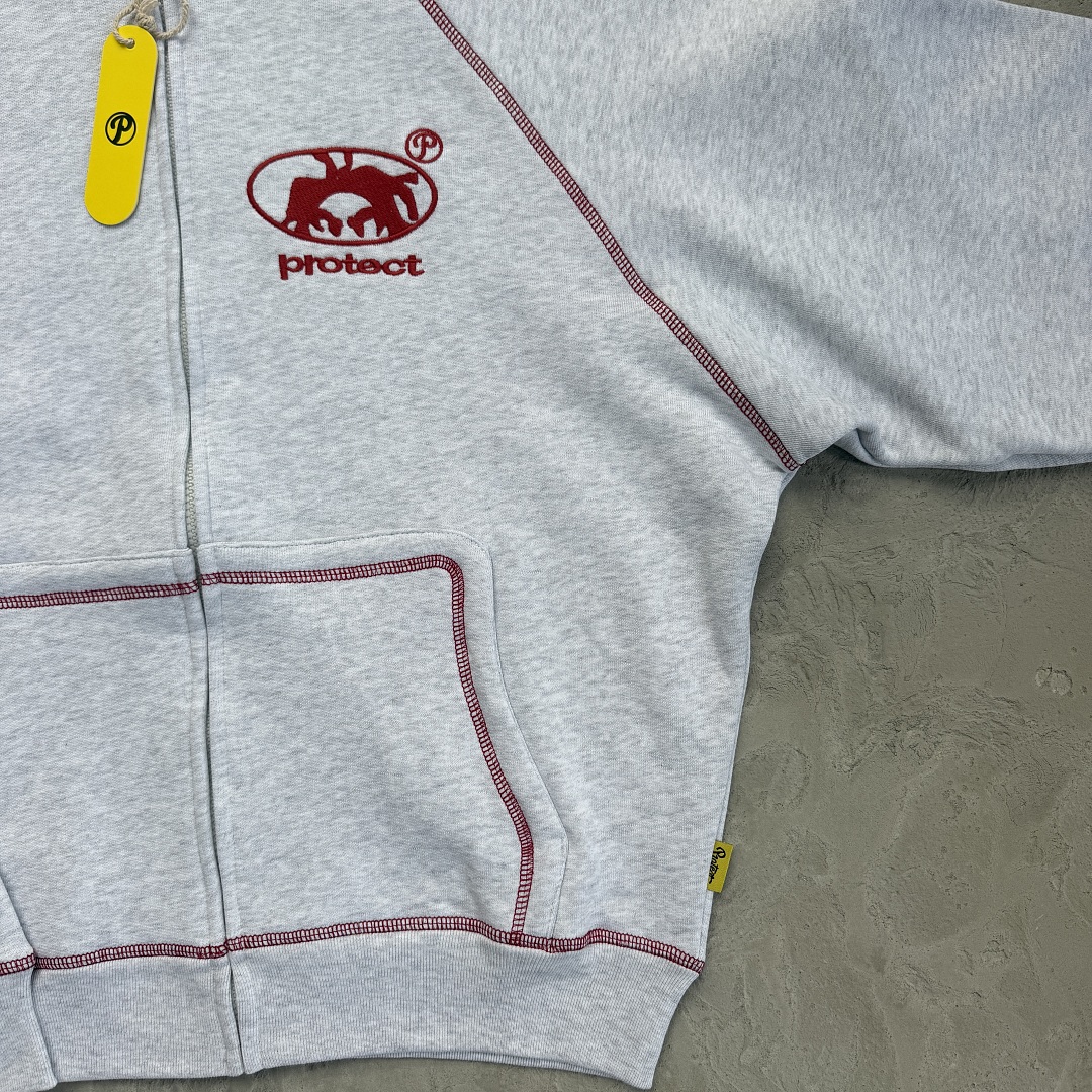 Other 208¥ PRO BRUDDA ZIP-UP HOODIE-GREY/RED - Image 13
